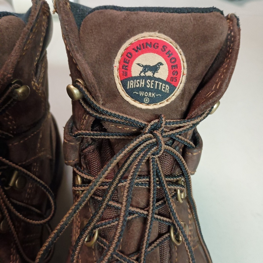 Red Wing Shoes Irish Setter Mens Work Boots Brown Leather Lace Up Size 7.5 EH - Picture 2 of 15